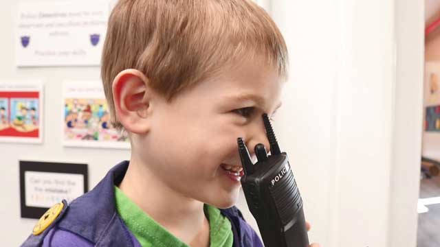 Kid learning about public services